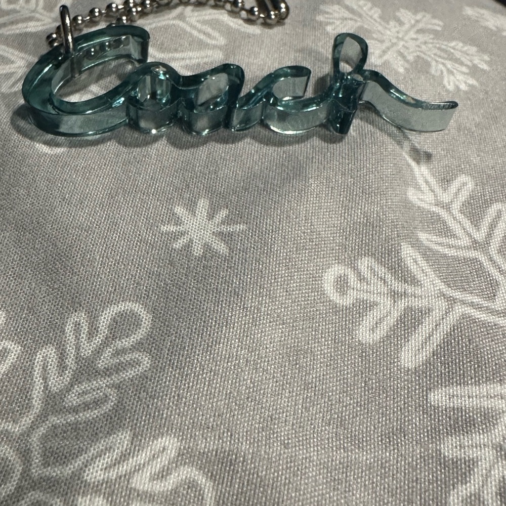 Coach Teal Acrilic Keychain Tag - Picture 2 of 11